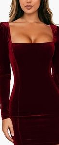 Sexy velvet long sleeve bodycon mini party dress